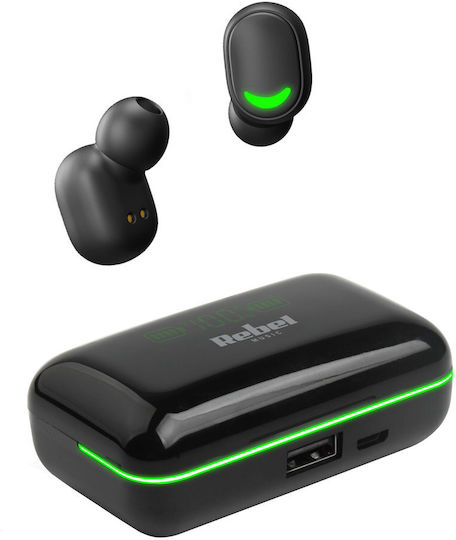 Rebel SN-E10 In-ear Bluetooth Handsfree Earphones with Charging Case Black view 4