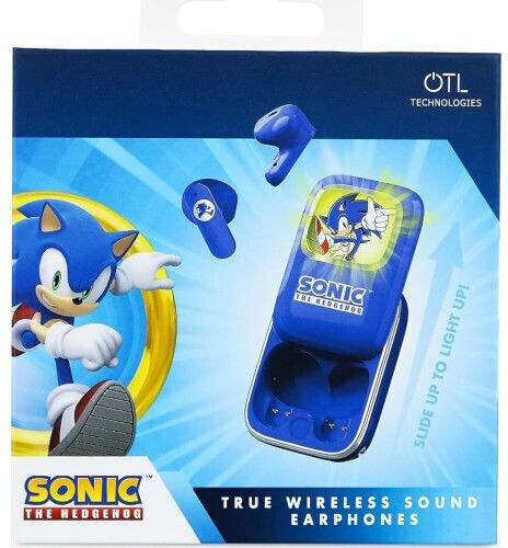 OTL Sonic the Hedgehog Slide In-ear Bluetooth Handsfree Earphones with Charging Case Blue vista 3