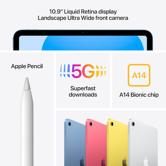 Apple iPad 2022 5G 10.9" (4GB/256GB) Yellow view 6