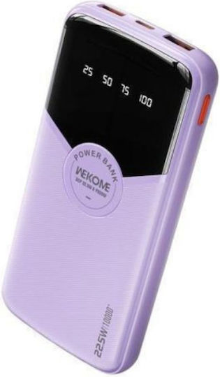 WK WP-43 Power Bank 10000mAh 22.5W with 2 USB-A Ports and USB-C Port Power Delivery Purple
