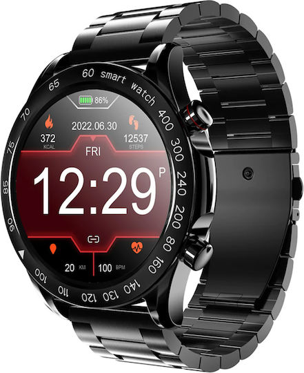 HiFuture FutureGo Pro Stainless Steel 46mm Waterproof Smartwatch with Heart Rate Monitor (Black) view 2