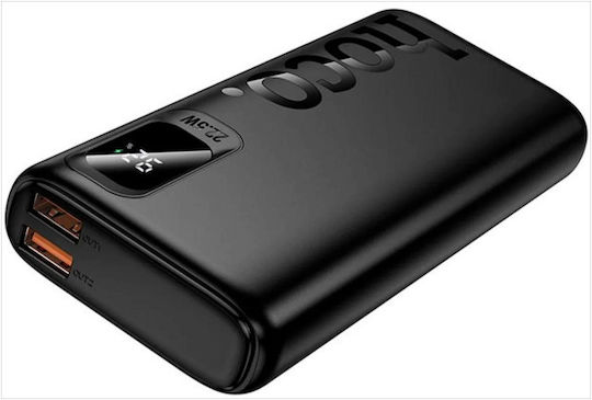 Hoco J158 Pro Power Bank 10000mAh 22.5W with 2 USB-A Ports and USB-C Port Black view 2