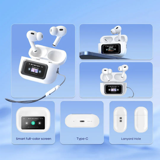 Remax CozyPods W30N In-ear Bluetooth Handsfree Earphones with Charging Case White vue 3