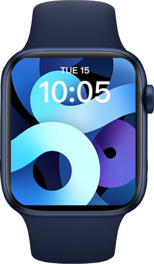 AK76 44mm Smartwatch with Heart Rate Monitor (Blue)