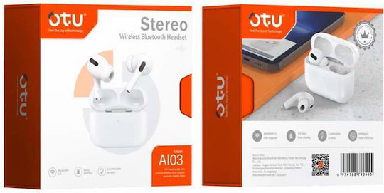 OTU AI-03 In-ear Bluetooth Handsfree Earphones with Charging Case White view 4