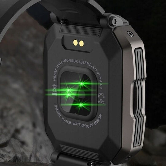 SATM Army D20 Smartwatch with Heart Rate Monitor (Black) view 5
