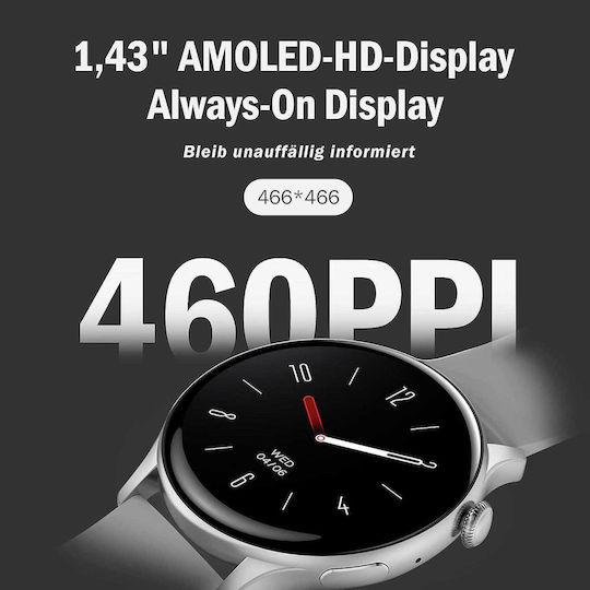 JANOLTY RLQA Smartwatch with Heart Rate Monitor (Silver) vista 2