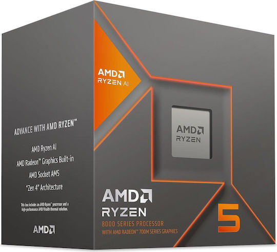 AMD Ryzen 5 8600G 4.3GHz Processor 6 Core for Socket AM5 in Box with Heatsink view 1