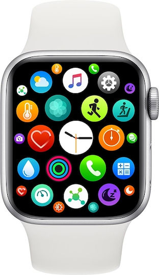 HW22 44mm Smartwatch with Heart Rate Monitor (Silver) view 3