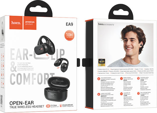 Hoco EA9 Open Ear Bluetooth Handsfree Earphones with Charging Case Black view 4
