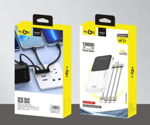 KLGO KP-37 Power Bank 10000mAh with 2 USB-A Ports Power Delivery White view 3