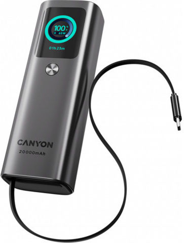 Canyon OnPower 265 20000mAh 165W with USB-A Port and USB-C Port Power Delivery Quick Charge 2.0 Quick Charge 3.0 Black view 2