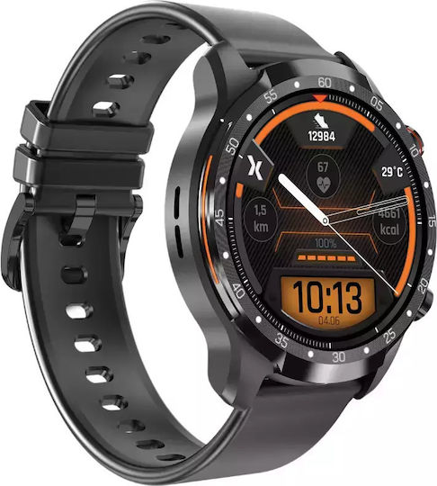 MaxCom FW01 Uran Stainless Steel Smartwatch with Heart Rate Monitor (Black) view 4