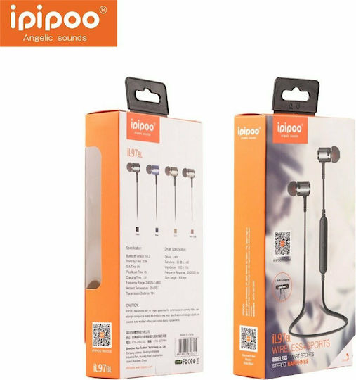 Ipipoo IL97BL In-ear Bluetooth Handsfree Earphones with Sweat Resistance Black vue 8