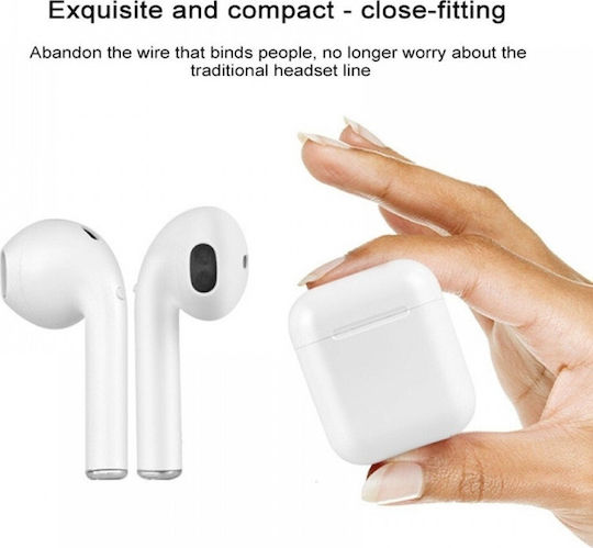 TWS i9 Earbud Bluetooth Handsfree Earphones with Charging Case White view 4