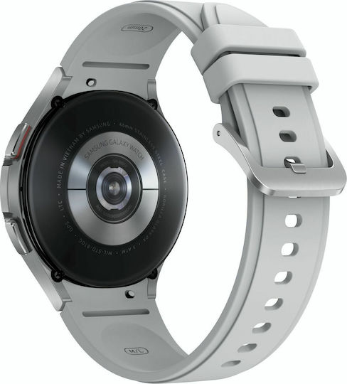 Samsung Galaxy Watch4 Classic 4G Stainless Steel 46mm Waterproof with eSIM and Heart Rate Monitor (Silver) view 6