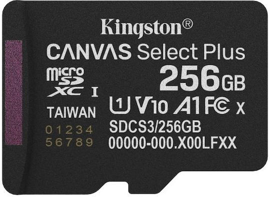 Kingston microSDXC 256GB U1 V10 A1 UHS-I 150MB/s with Adapter view 3