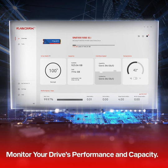 Western Digital SN5100 SSD 4TB M.2 Type with PCI Express 4.0 Connection PS5 Compatible WDS400T5B0E-00CPE0 view 7