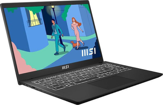 MSI Modern 15 B7M 15.6" FHD (Ryzen 5-7430U/16GB/512GB SSD/W11 Home) Classic Black (GR Keyboard) vue 2