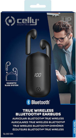 Celly Slide1 Earbud Bluetooth Handsfree Earphones with Charging Case Black view 3