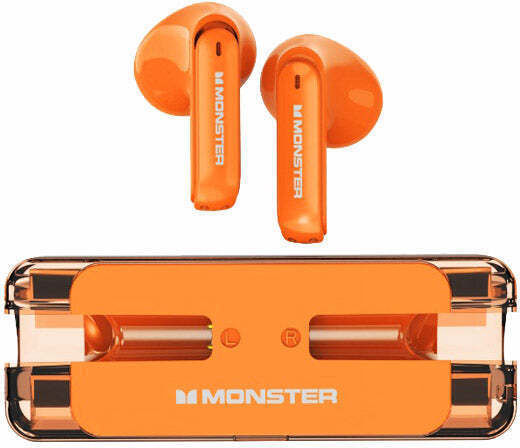 Monster XKT08 Earbud Bluetooth Handsfree Earphones with Charging Case Orange view 1