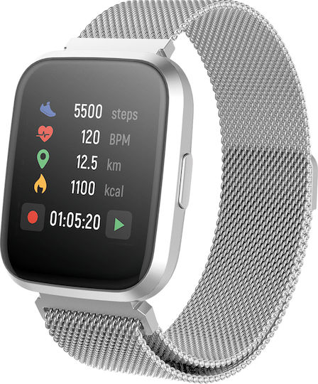Forever ForeVigo 2 SW-310 Smartwatch with Heart Rate Monitor (Silver)