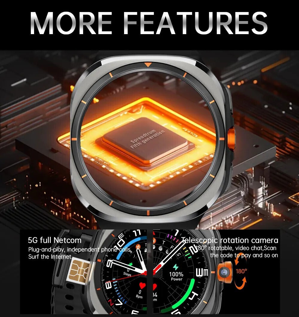 Kalobee U8 Ultra Smartwatch with Heart Rate Monitor Black view 6