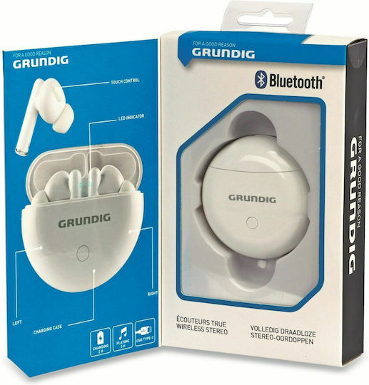 Grundig 19151 In-ear Bluetooth Handsfree Earphones with Charging Case White view 4