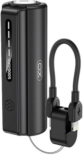 XO PR281 Power Bank 5000mAh 10.5W with USB-C Port Black view 1