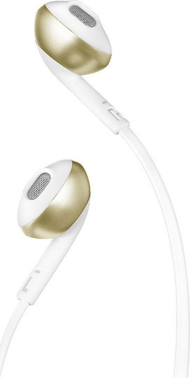 JBL T205BT Earbud / In-ear Bluetooth Handsfree Earphones Gold view 4
