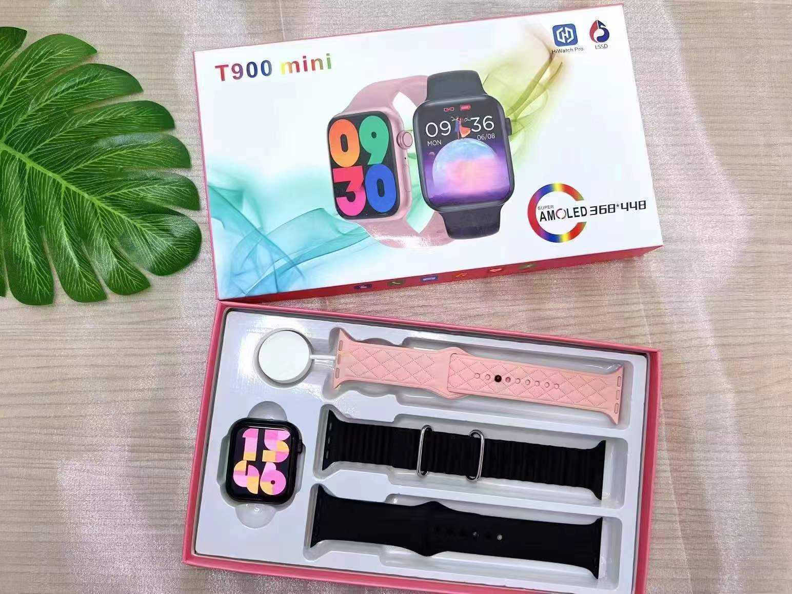 T900 Mini 43mm Smartwatch with Heart Rate Monitor (Black) view 2