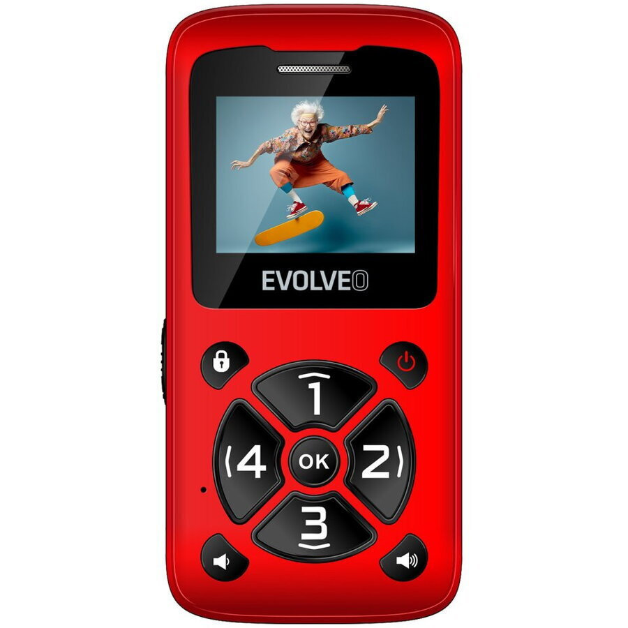 Evolveo EasyPhone ID Single SIM Mobile with Large Buttons Red view 2