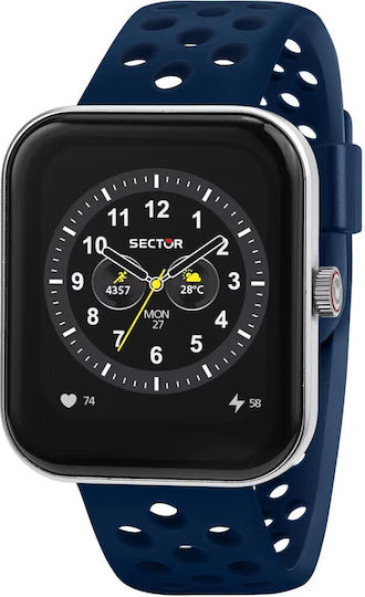 Sector S-03 Pro Aluminium 45mm Smartwatch with Heart Rate Monitor (Blue) view 2