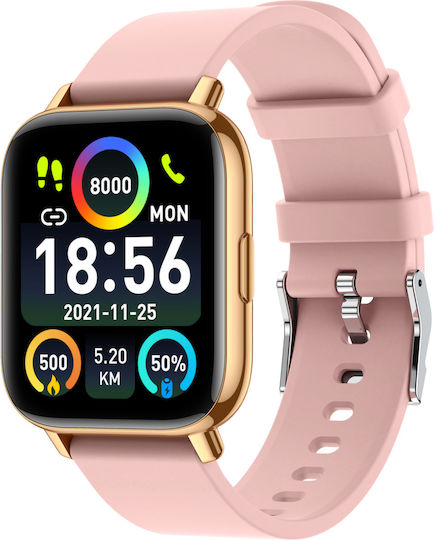 Gold Star Smartwatch Idealstore 1.69 Tft Screen Android Ios Bluetooth Speaker-microphone Music Control Camera Calls Notifications Weather Fitness Tracker Ip67 Sleep Monitoring Heart Rate Blood Pressure Spo2 Sports Pedometer