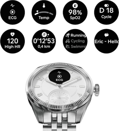Withings Scanwatch Nova Brilliant Titanium 39mm with Heart Rate Monitor (Titanium-Grey) view 7