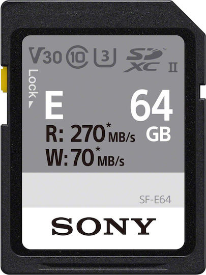 Sony E Series SDXC 64GB Class 10 U3 V30 UHS-II view 1