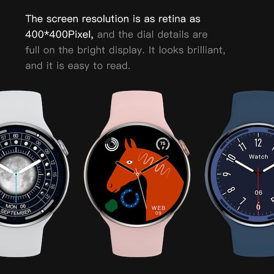 Microwear W8 Pro 39mm Smartwatch with Heart Rate Monitor (Black) view 2