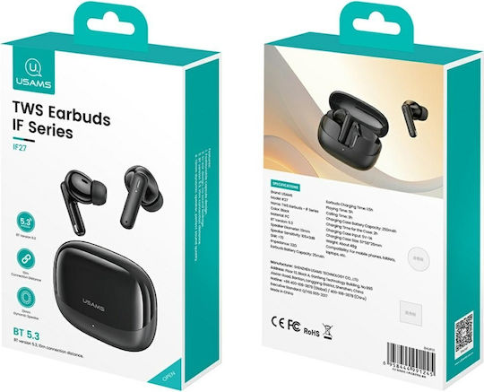 Usams IF27 In-ear Bluetooth Handsfree Earphones with Charging Case Black view 6