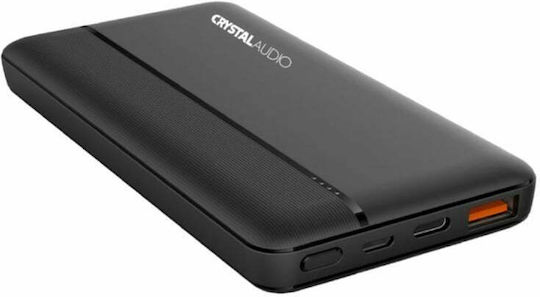 Crystal Audio PBK4K Power Bank 10000mAh 20W with USB-A Port and USB-C Port Power Delivery Black view 2