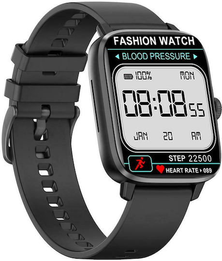 DT NO.1 DT102 38mm Smartwatch with Heart Rate Monitor (Black)