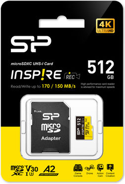 Silicon Power microSDXC 512GB U3 V30 A1 UHS-I 170MB/s with Adapter view 3