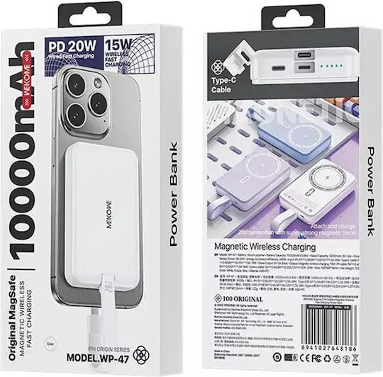 WK WP-47 MagSafe Power Bank 10000mAh 20W Purple vue 2