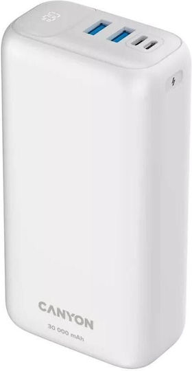 Canyon PB-301 Solar Power Bank 30000mAh 20W Power Delivery / Quick Charge 3.0 White view 2