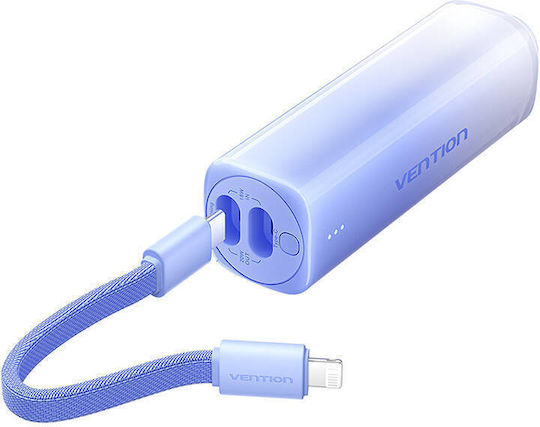 Vention FHWL0 Power Bank 5000mAh 20W with USB-C Port Blue view 3