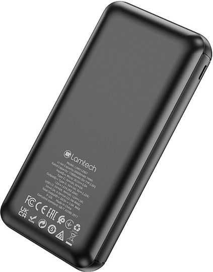 Lamtech Power Bank 20000mAh 22.5W with 2 USB-A Ports and 2 USB-C Ports Power Delivery / Quick Charge 3.0 Black view 6