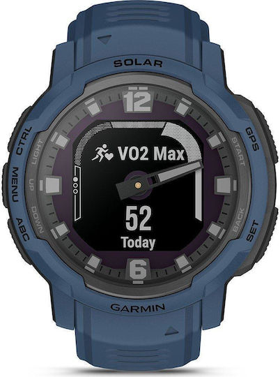 Garmin Instinct Crossover Solar 45mm Waterproof Smartwatch with Heart Rate Monitor (Tidal Blue) vue 7