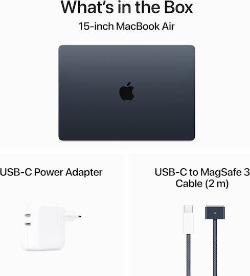 Apple MacBook Air 15" (2024) 15.3" Retina Display (M3-8-core/8GB/256GB SSD) Midnight (International English Keyboard) view 9
