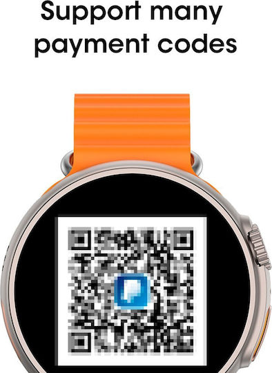 Microwear 9 ULTRA Pro Smartwatch with Heart Rate Monitor (Silver / Orange) Ansicht 5
