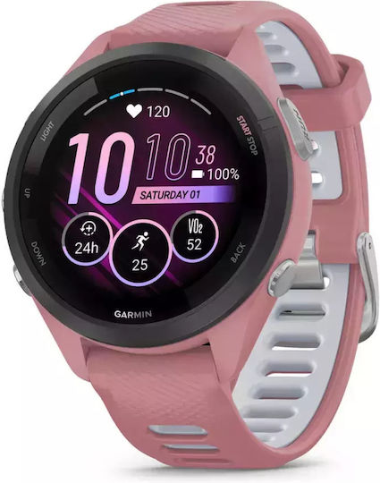 Garmin Forerunner 265s Waterproof Smartwatch with Heart Rate Monitor (Light Pink/Whitestone) view 6