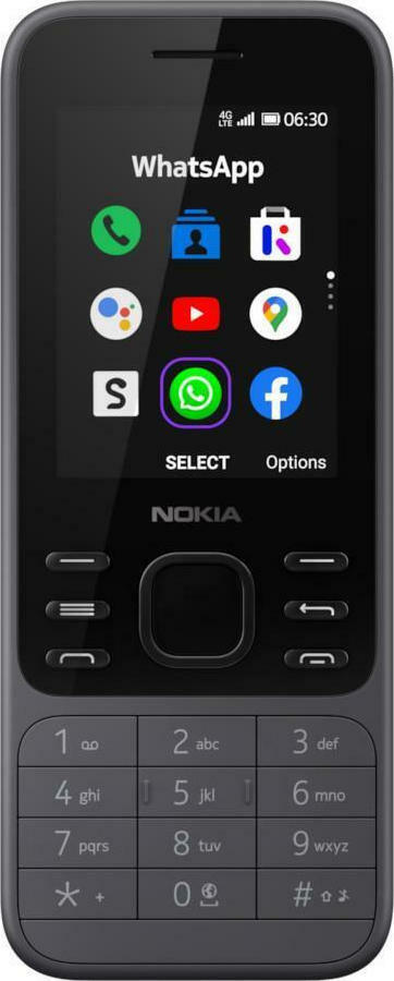 Nokia 6300 4G Dual SIM (4GB) Mobile with Buttons Charcoal view 2